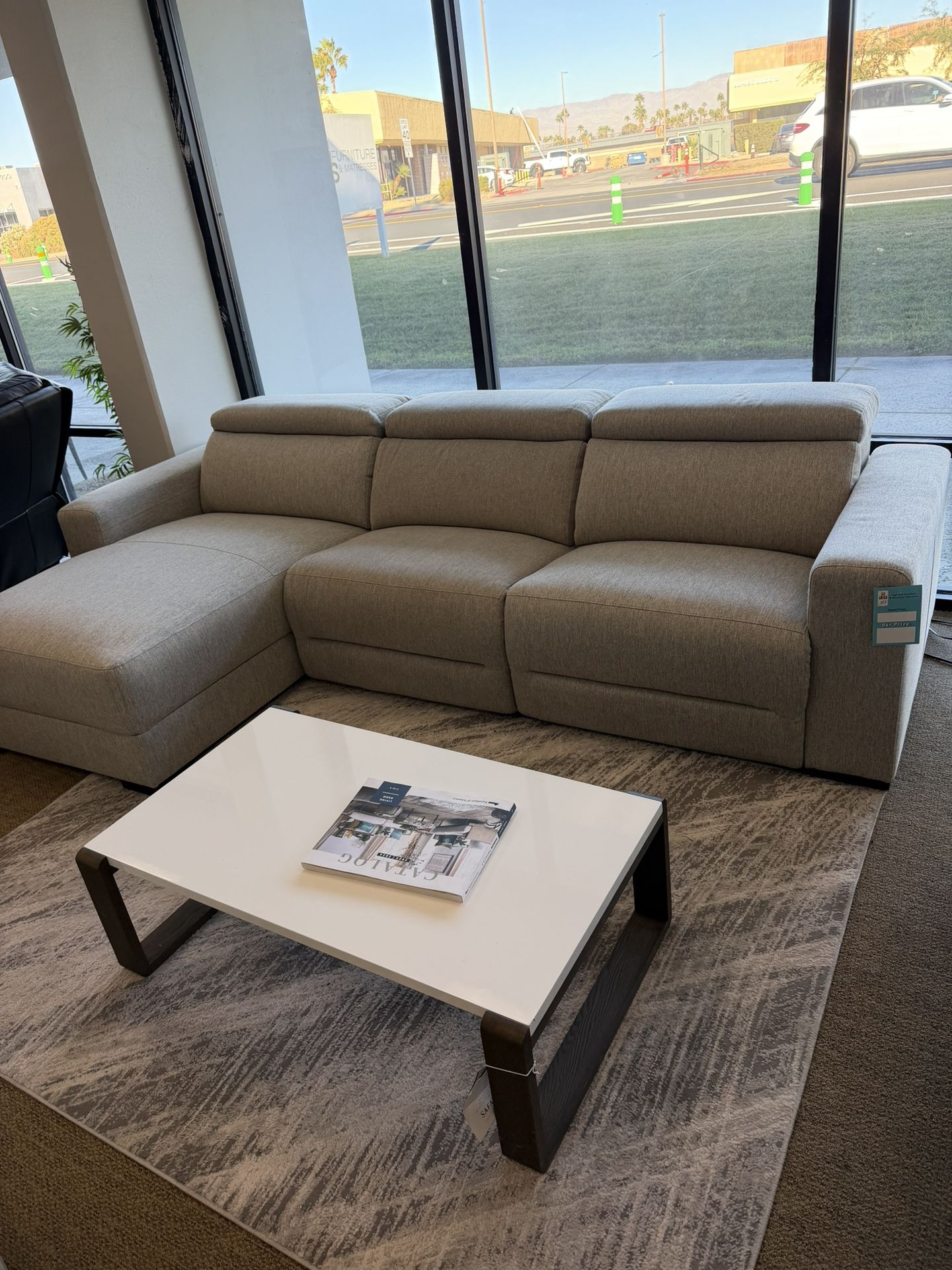 Fabric Sectional Sofa With Two Power Recliners And Chaise-Nevio