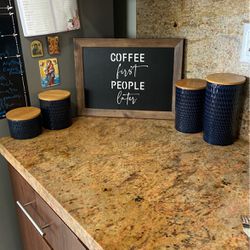Coffee Canisters With The Sign 