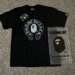 Bape X chrome Heart T Shirt Size M