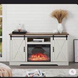 Farmhouse fireplace TV stand