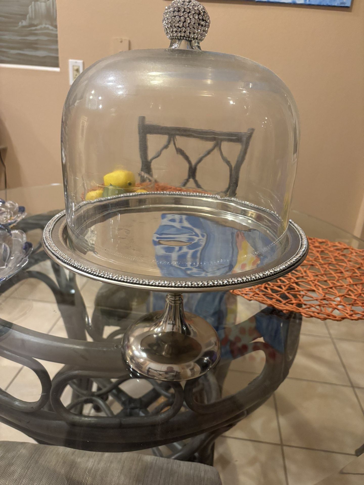 Tahari Rhinestone Cake Stand