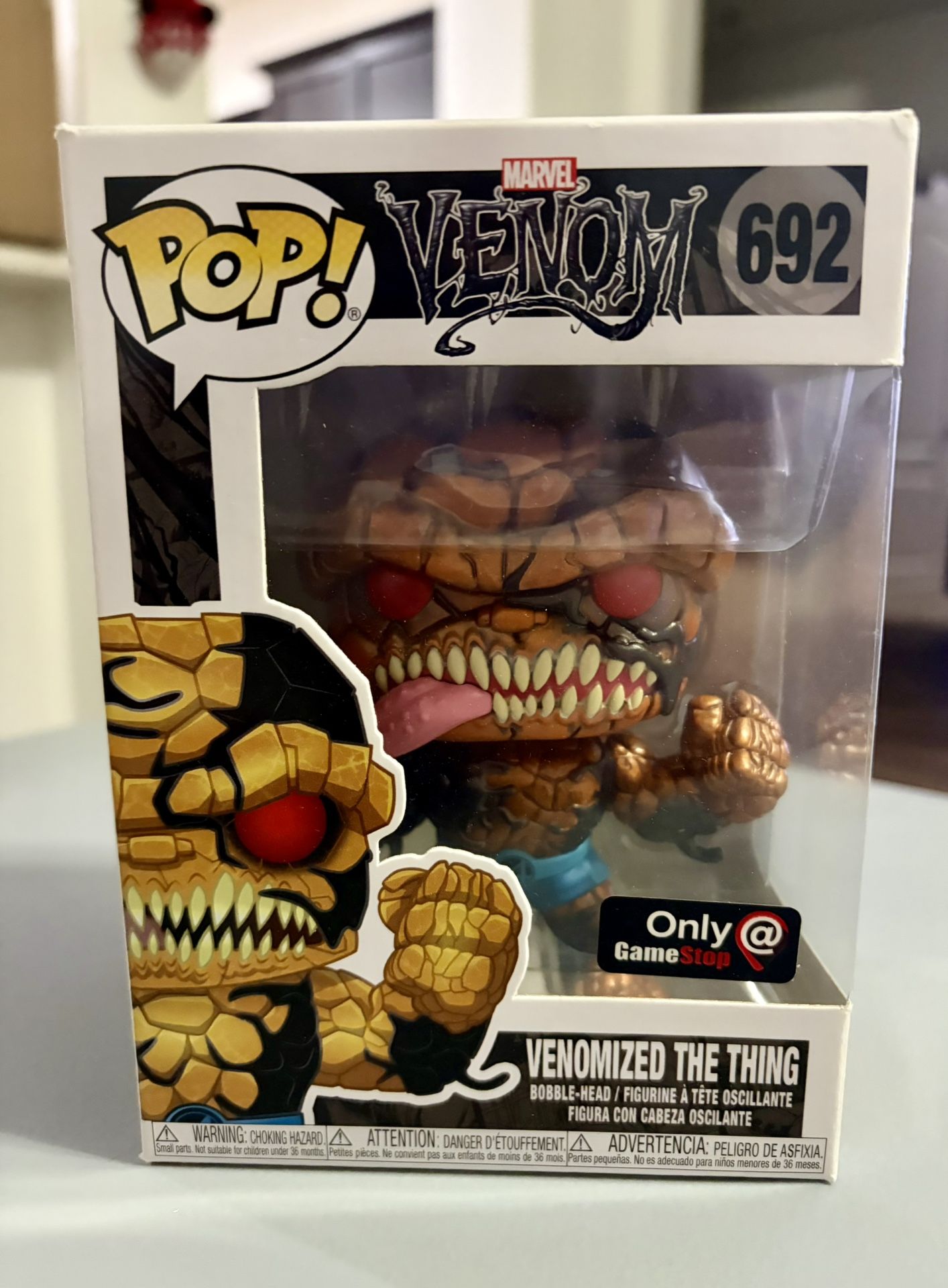 2020 Funko POP! Marvel Venom #692 Venomized The Thing Metallic GameStop Exclusive Fantastic Four