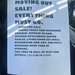 Moving Out Sale 