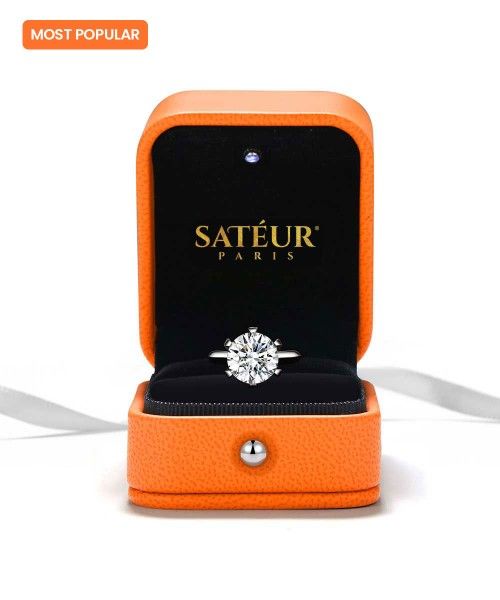 Round Cut 2 Carat Size 7.5 Moissanite platinum finished rings 90% off retail