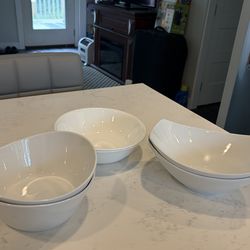 White Glass serving bowls