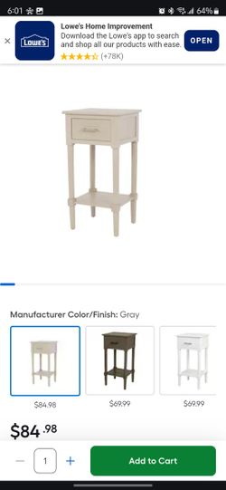  Gray Wood End Table