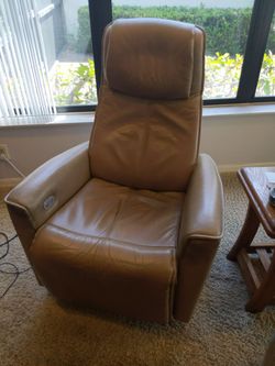 Two Genuine top leather Scandinavian recliners