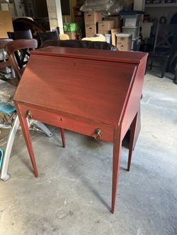 Red Folding Desk With Drawer