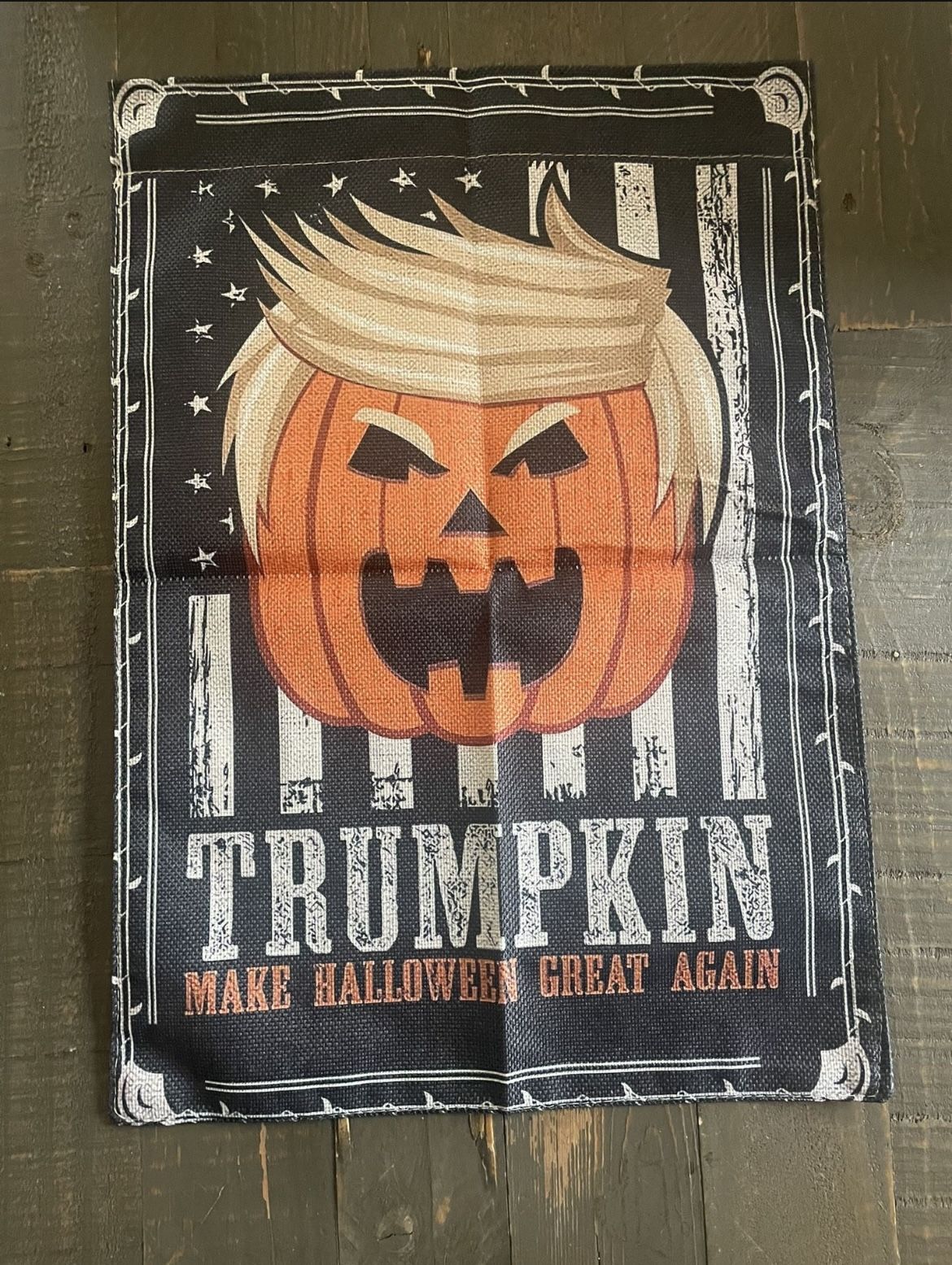NEW - Trump Trumpkin Make Halloween Great Again Garden Flag