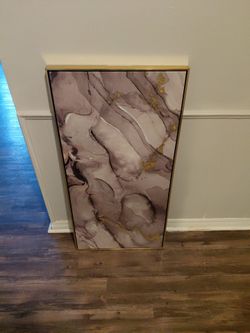 Abstract Marble Canvas Wall Art Gold Frame