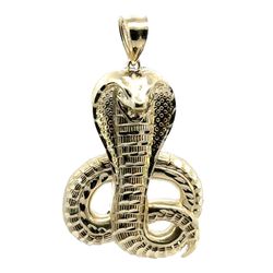 10k Yellow Gold Large Cobra Snake Pendant For Necklace GP3122661
