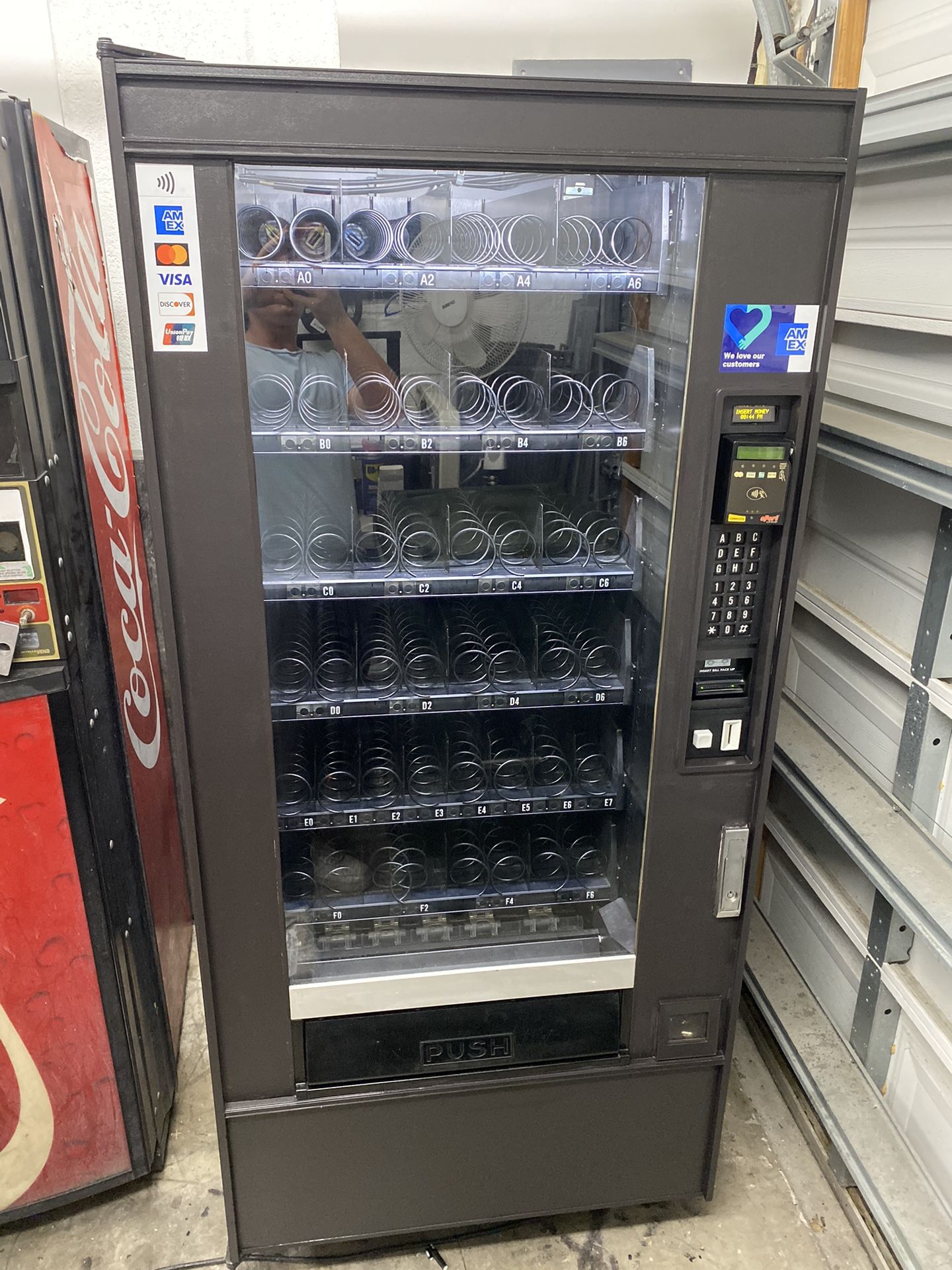 REFURBISHED Crane 158 Snack Vending Machine W/ Card Reader