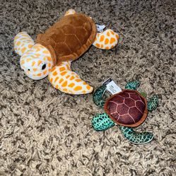 Vintage turtle plush animals lot