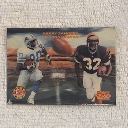 1995 PINNACLE SPORT FLIX #5 of 12 SANDERS/CARTER MAN 2 MAN NFL FOOTBALL CARD