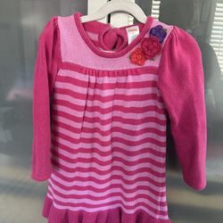 Gymboree Corgi Style Sweater Dress Hot Pink Stipes Size 5 5T