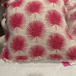 !*PINK *!(set Of 4 Pillows10$ each pillow )Palm Coastal Collection Indoor/Outdoor20in By 20in