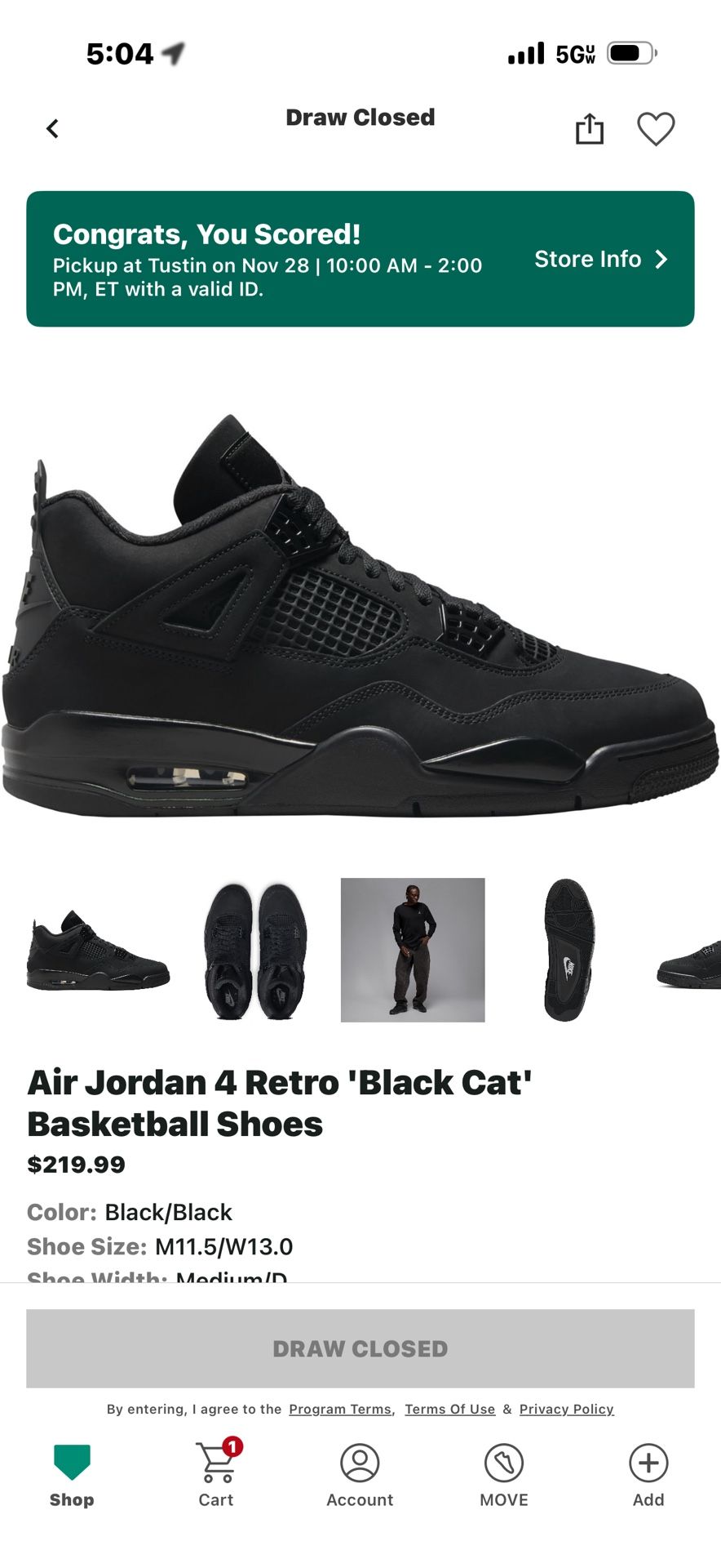 Jordan 4 Retro Black Cat 