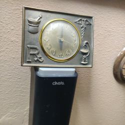 Vintage Pharmacist Clock And Tools