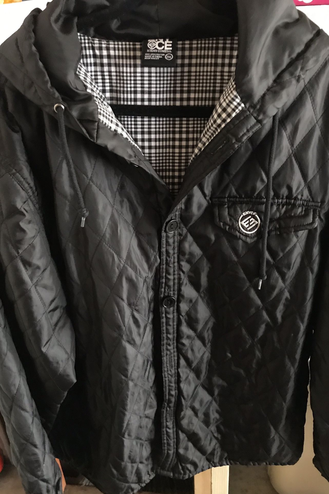 ENY OCE Sean Combs Men's Black Button-up Lightweight Jacket