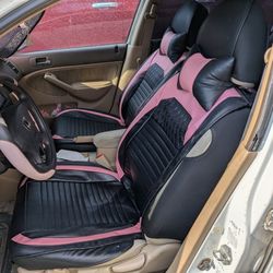 Black & Pink Full Car Seat Cover Set