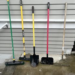 Sweeper Brush, Shovel, Flooring Scraper, Rake
