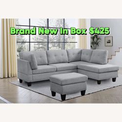 Light Gray Sectional Couch 🛋️ Brand New In Box 📦 