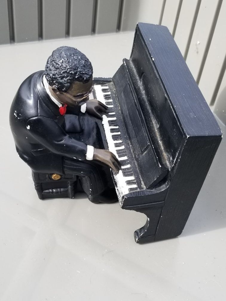 Enesco 1990 parastone all that jazz guitar & piano player musical collectible music box set.