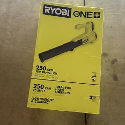RYOBI ONE+ 18V 90 MPH 250 CFM Cordless Battery Leaf Blower/Sweeper Kit