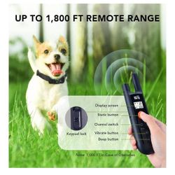 DOG CARE Dog Training Collar with Remote - Shock Collar for All Dogs with 1800FT Remote, Rechargeable Bark Control with Beep/Vibration/Shock Modes, Se