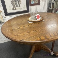 Table Antique Oak Claw Foot 48” Round