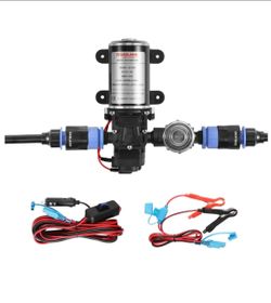 GASLAND 1.6 GPM Water Pump Kit, 12V Camper Water Pressure Pump with Pressure Switch, 65 PSI Self Priming Diaphragm Pump for Camper Boat Marine RV Kitc