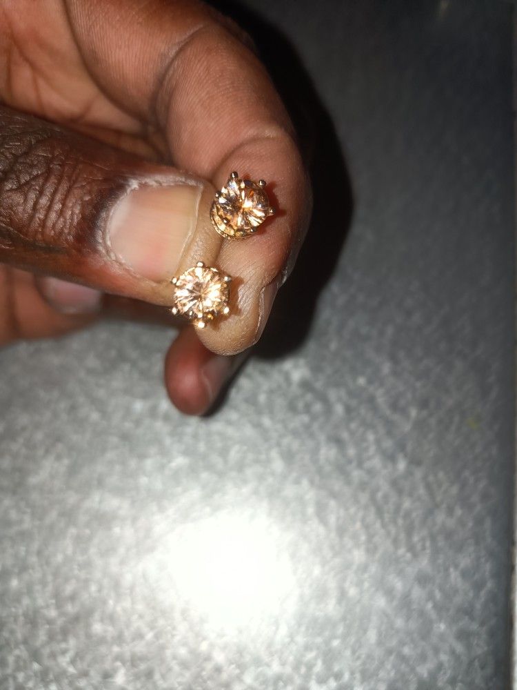 Chocolate Lab Created Diamond Earrings