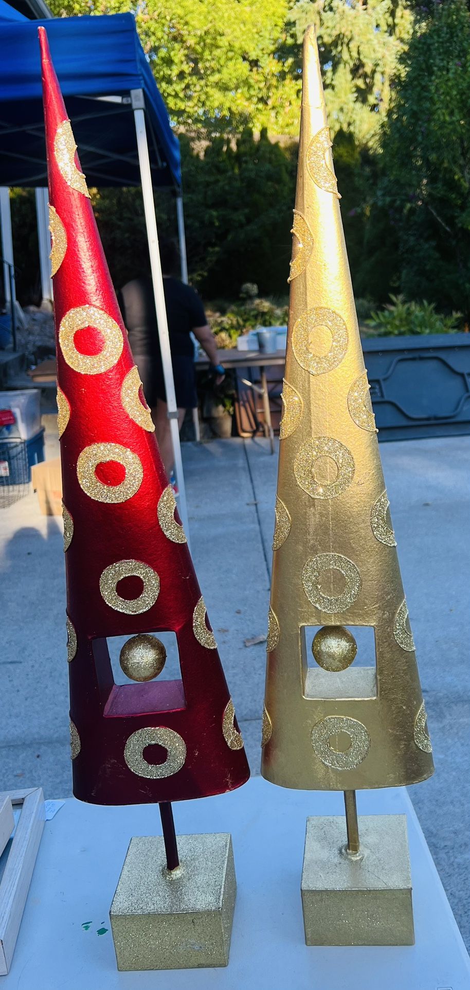 Set Of 2 Vintage  Christmas Trees