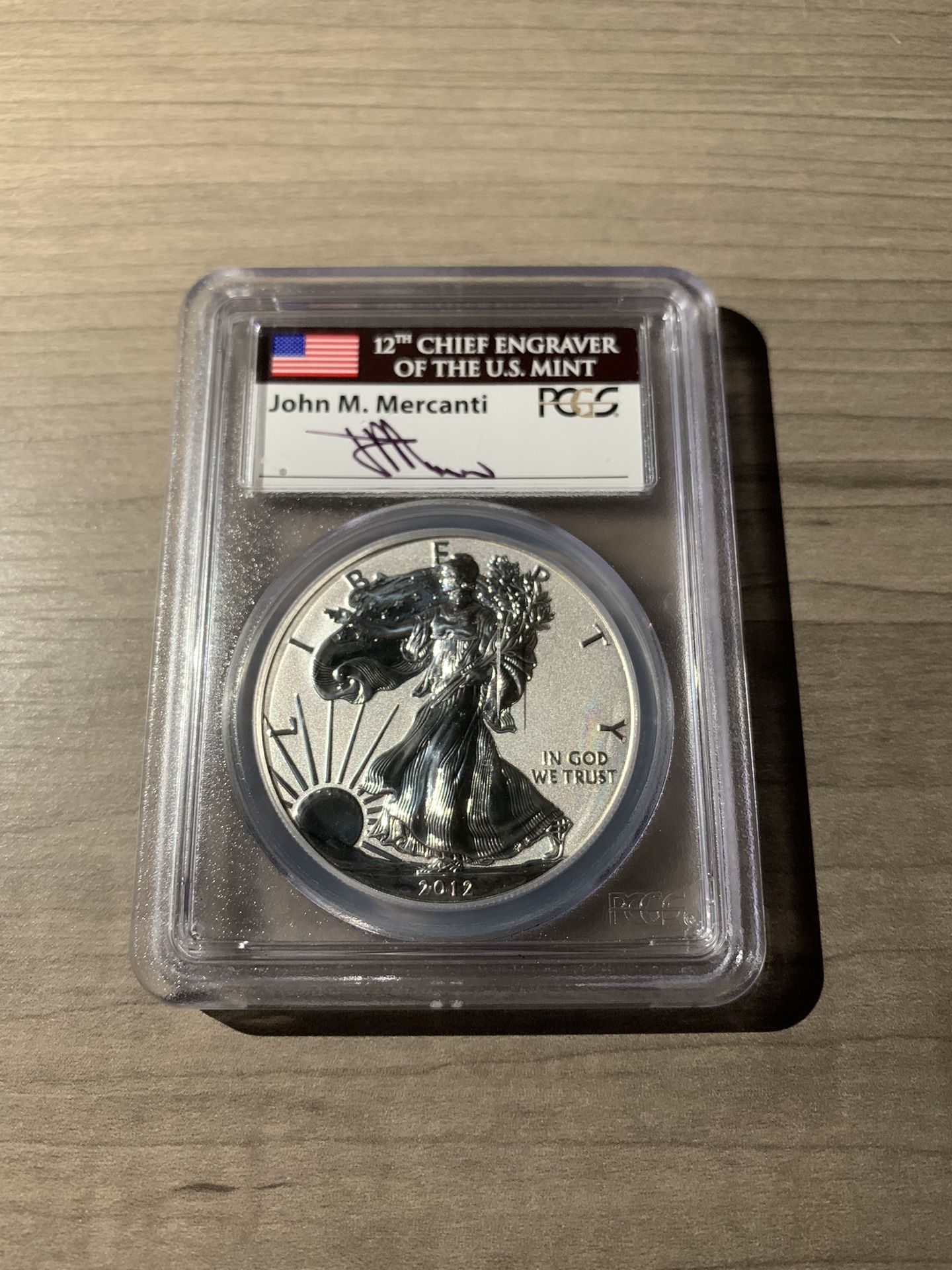 American Silver Eagle Reverse Proof Coin John Mercanti
