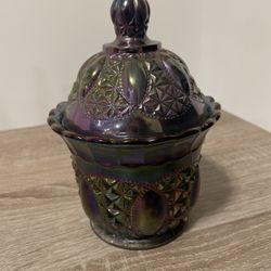 “Imperial Glass” Carnival Glass Candy Dish