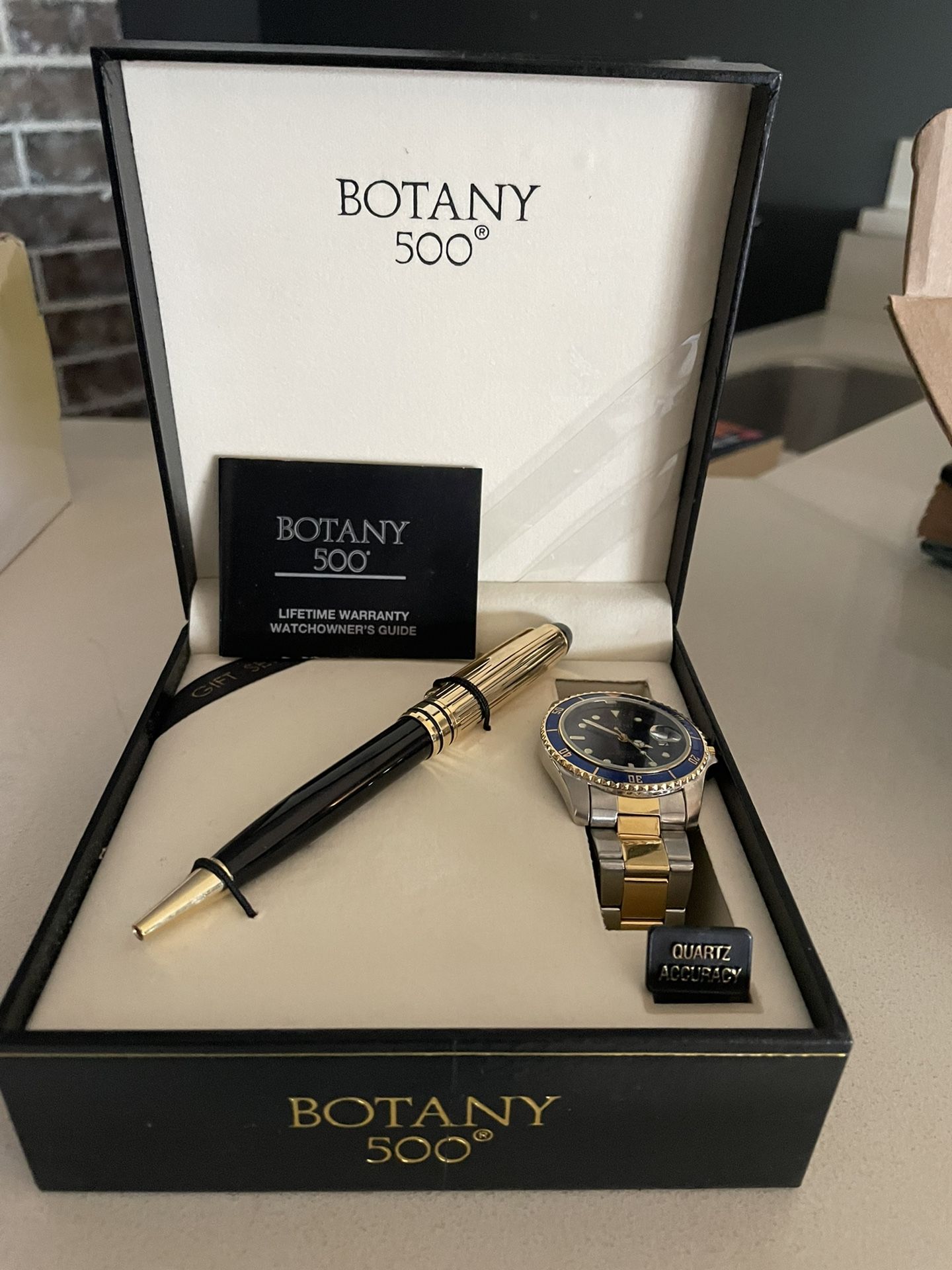 Botany 500 Quartz Watch / In Box With Pen