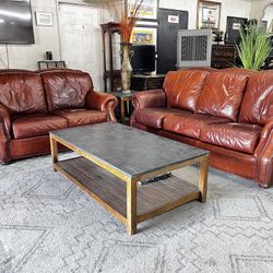 100% leather sofa and loveseat