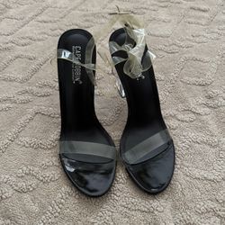 Clear/black Heels 