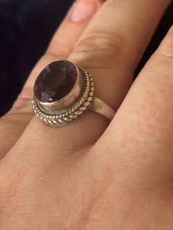 Vintage Sterling silver amethyst ring size 7/8
