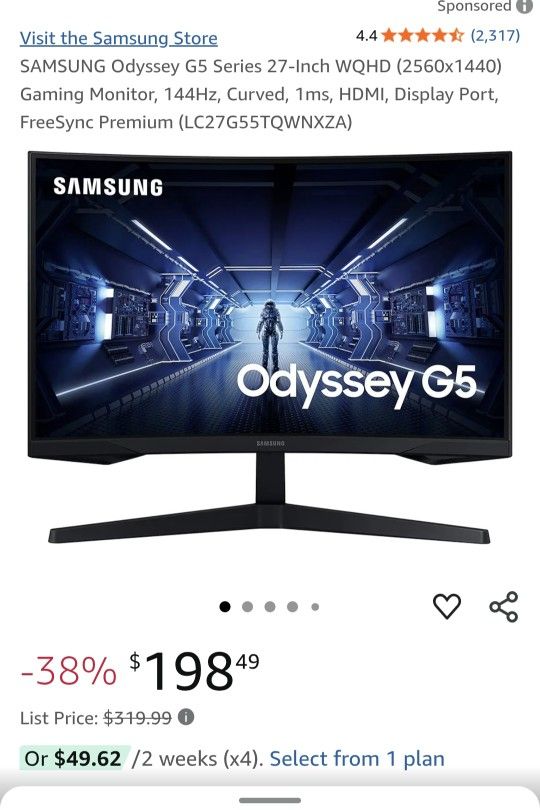 Samsung Odyssey G5 Gaming Monitor
