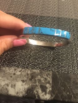 Bangle bracelet Sterling silver 925 Mexico turquoise weight 33 grams $50
