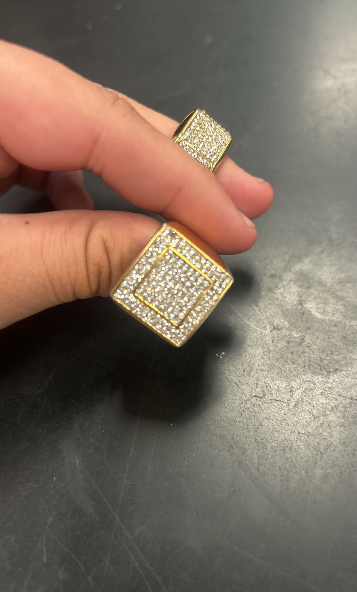 Steel Rings With Round G H Diamonds