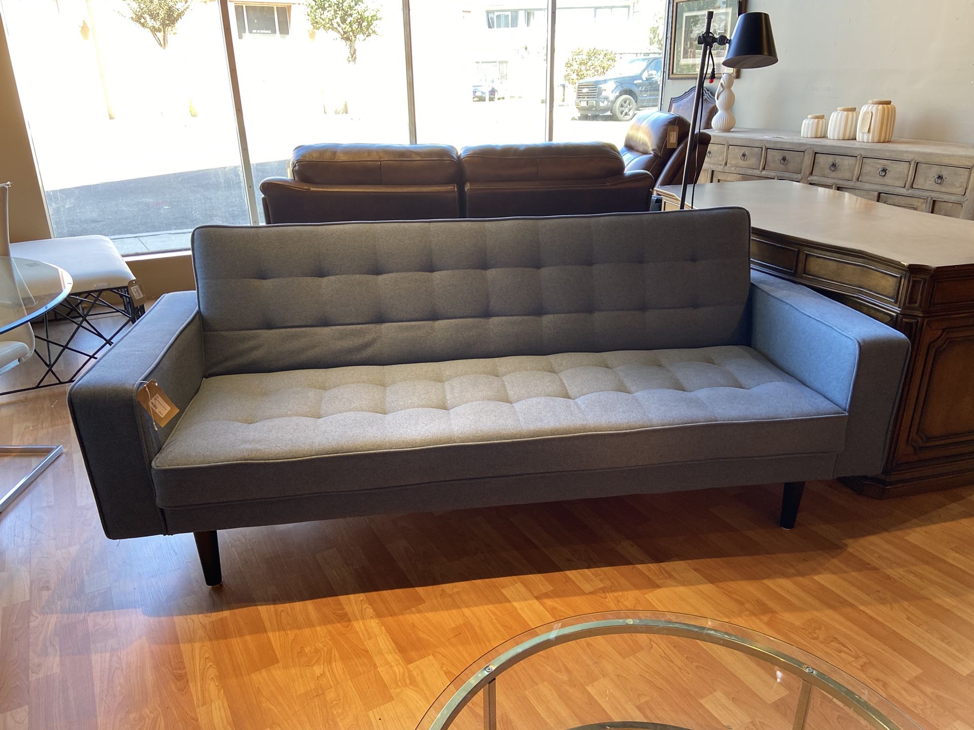 SOFA BED : Blue Micro Fiber Sofa Bed SKU K7D9JV