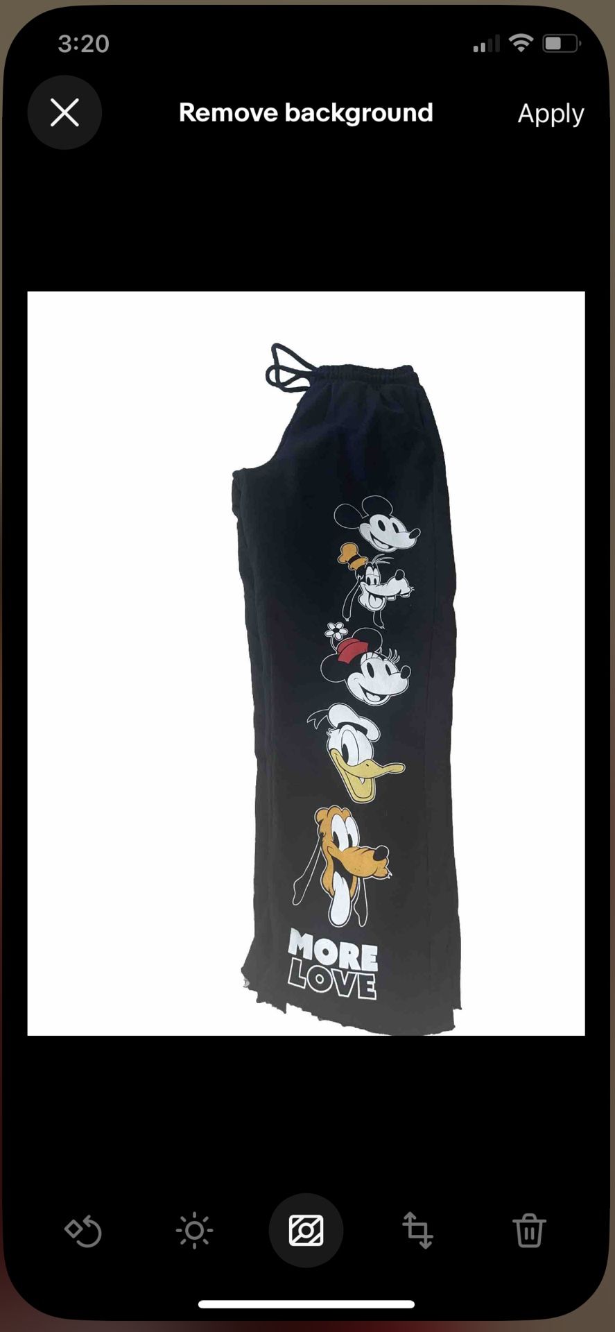 Disney Women Sweatpants Size Small Black With Disney Character