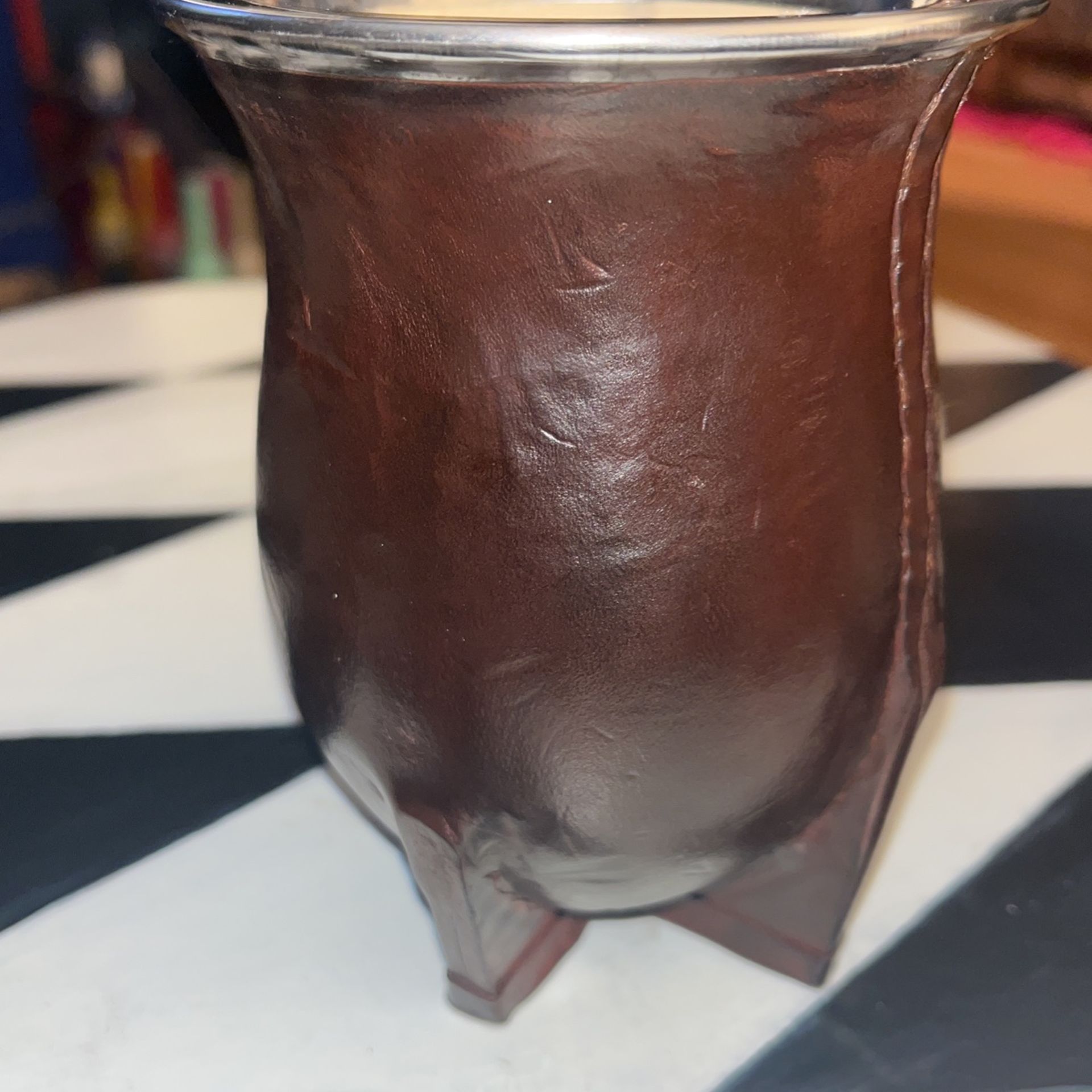 Handmade yerba mate gourd leather