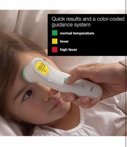 Braun Sensian Contact 5 Forehead Thermometer, Gentle Digital Thermometer for Adults and All Ages with Professional Accuracy and Color Coded Guidance