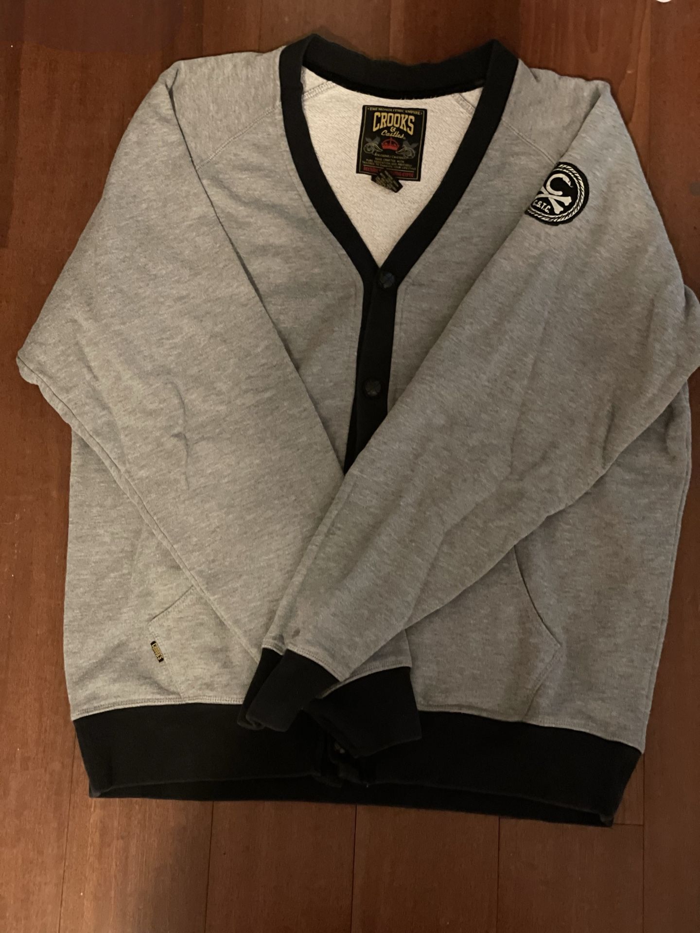 Men’s Crooks and Castle Cardigan Sweater Size Large