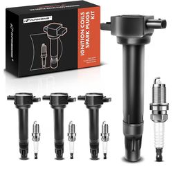 A-Premium Set of 4 Ignition Coil Pack and Iridium Spark Plugs Compatible with Jeep Compass 2007-2017 Patriot & Dodge Journey Avenger Caliber & Chrysle