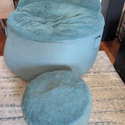 Cordaroy King Size Brand Bag Chair With Footstool