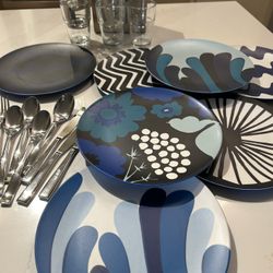 Marimekko For Target Plates, IKEA Reko Glasses And Misc Utensils 